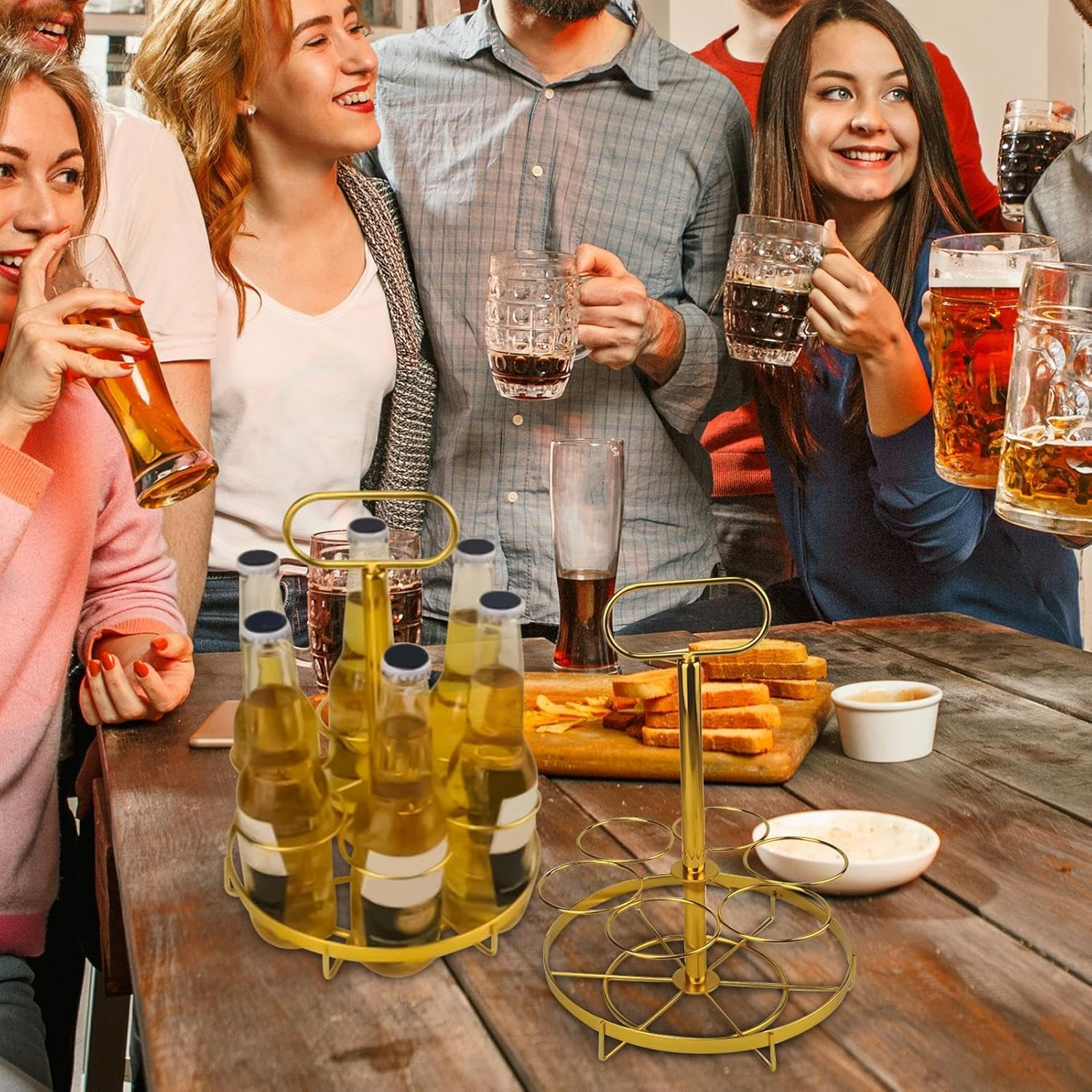 Beer Rack, Wine Rack &ndash; Drink Organizer for Pantry, Drink Stand, Wine Hand Basket for Restaurants, Nightclubs, Dance Parties image number 5