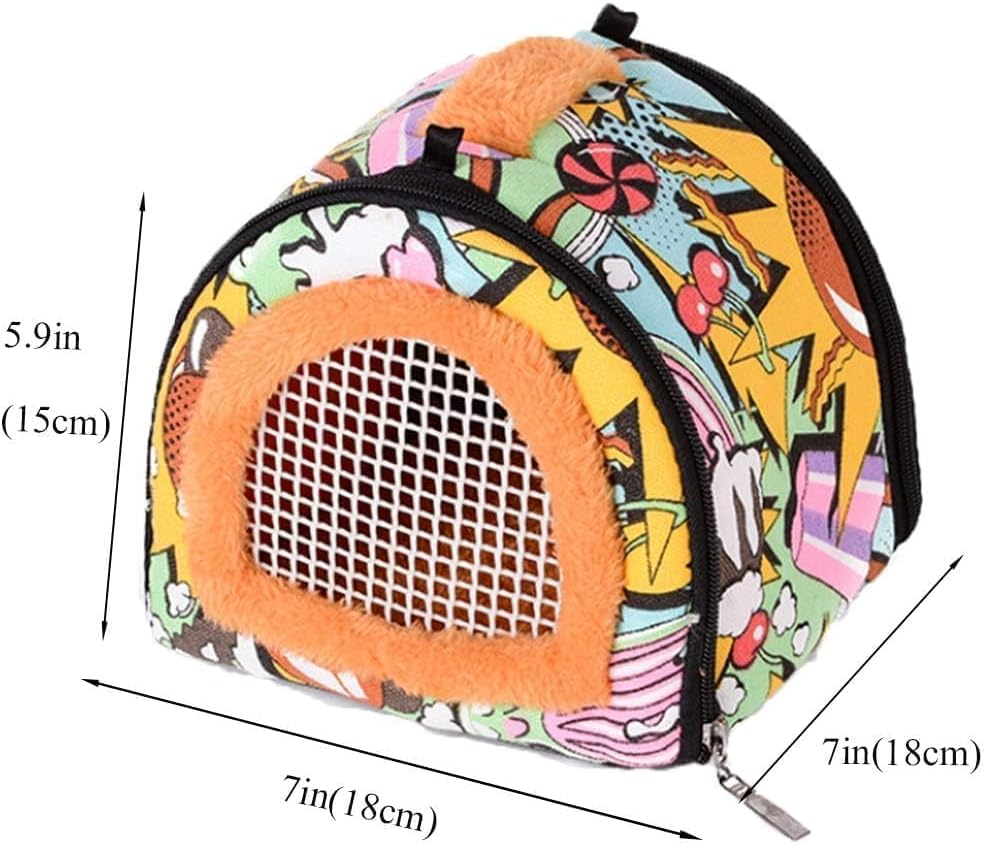 Hamiledyi Hamster Carrier Bag Gerbil Outgoing Travel Pouch Sugar Glider Breathable Carrying Strap with Zipper Suitable for Rat Hamster Mice image number 3