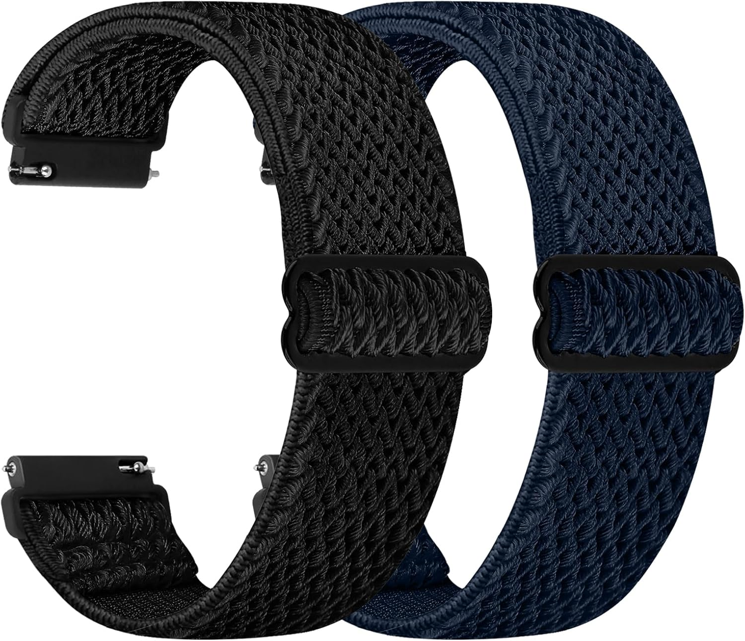 Quick Release Elastic Nylon Band Compatible with 20Mm 22Mm Watch Bands for Women Men, 2 PCS - Soft Breathable Adjustable Strap for Samsung Garmin Band
