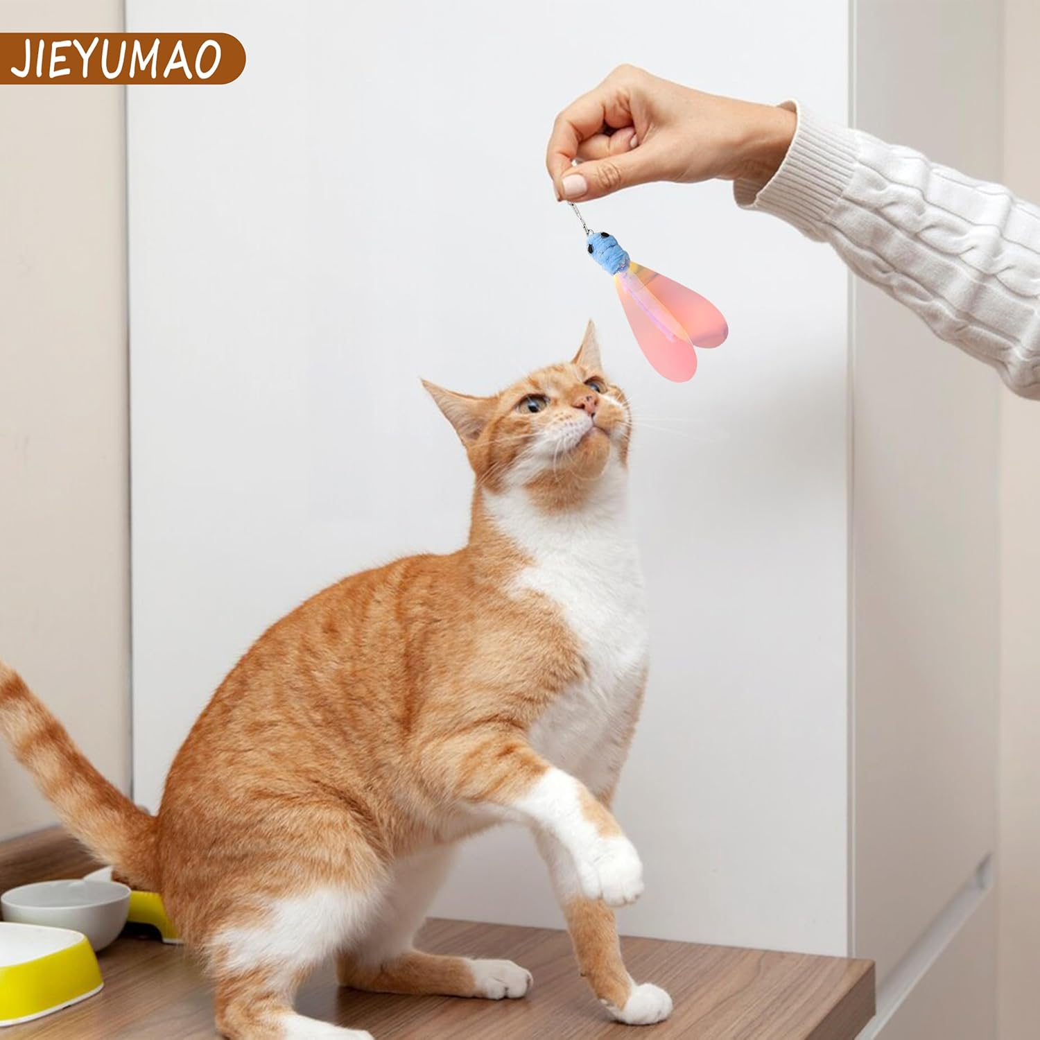 10Pcs Multicolor Cat Wand Attachments, Cat Teaser Toy Refills for Playing, Exercising, Adult Cats image number 3