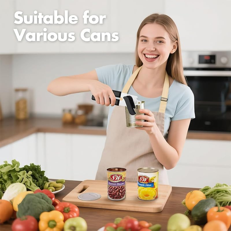 Lawnfusion Manual Can Opener, Stainless Steel Blade, 3-In-1 Kitchen Tool with Bottle Opener