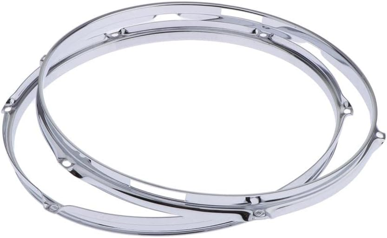Cast Snare Drum Hoop Set Pair 14" 6-Hole 1.5Mm Thickness Chrome image number 1