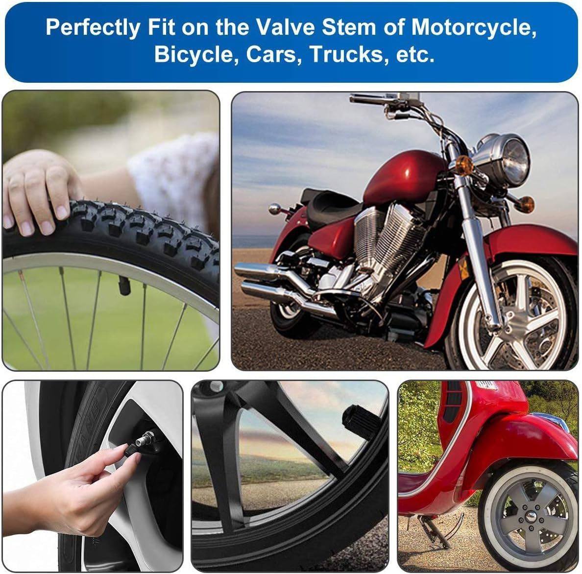 The Upgraded Version Has a Sealing Ring Tire Valve Stem Caps (12Pcs Black) image number 1