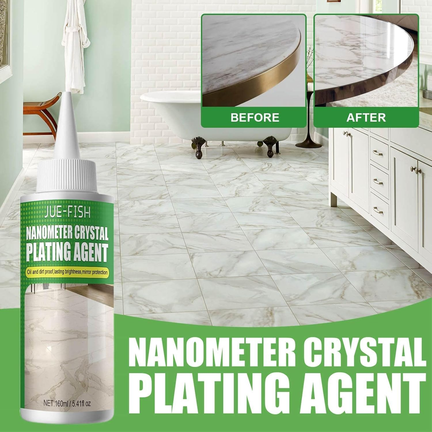 Stone Crystal Plating Agent | Marble Polishing Nano Crystal Liquid | Marble Nano Crystal-Plating Agent, Coating of Stone Nanocrystals | Tile Scratch Repair Brightening Restoration image number 5