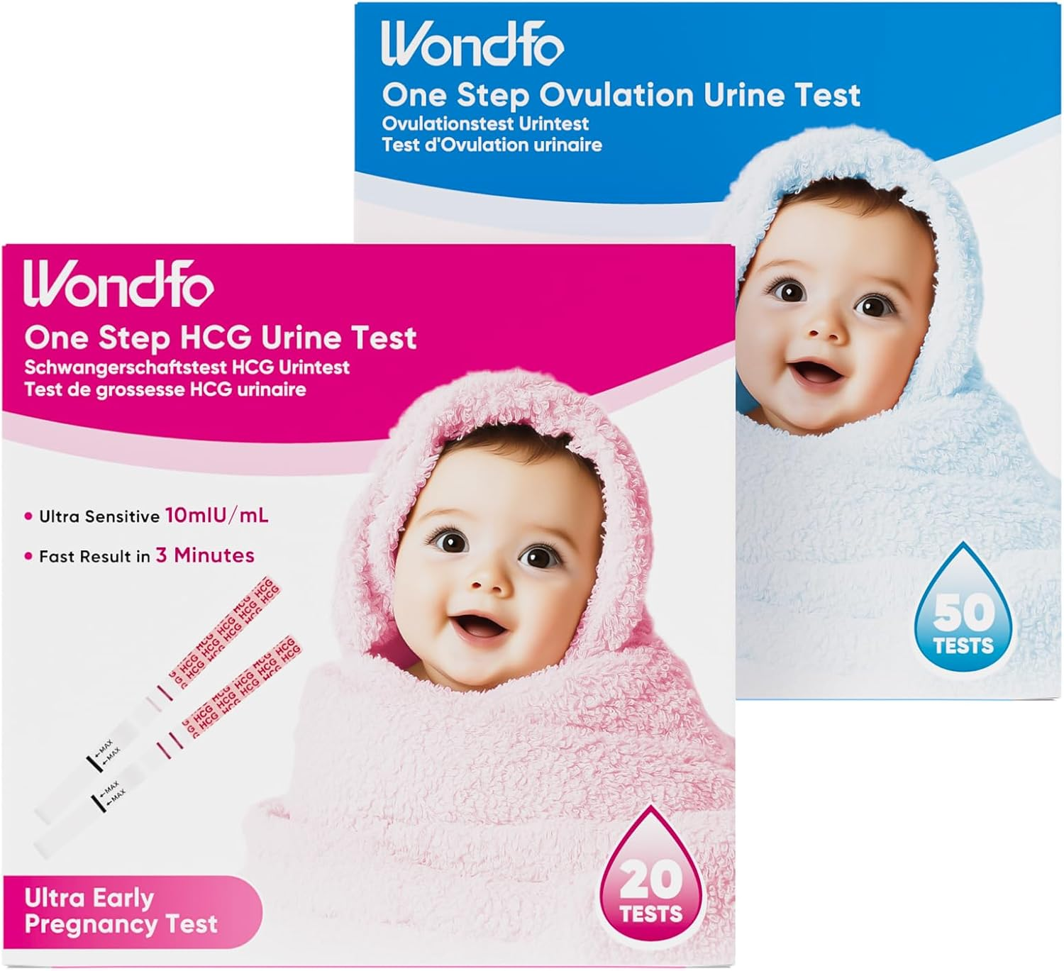 Wondfo Ovulation and Pregnancy Test Strips, 50 Ovulation + 20 Pregnancy Tests, Early Detection Kit image number 4
