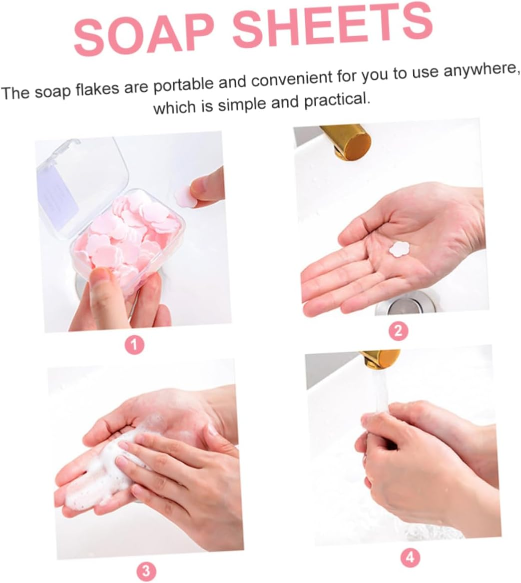 UPKOCH 16 Boxes Portable Disposable Soap Paper Sheets Travel Hand-Washing Soap Flakes in Lemon Milk Rose and Jasmine Scents for Outdoor Use image number 3