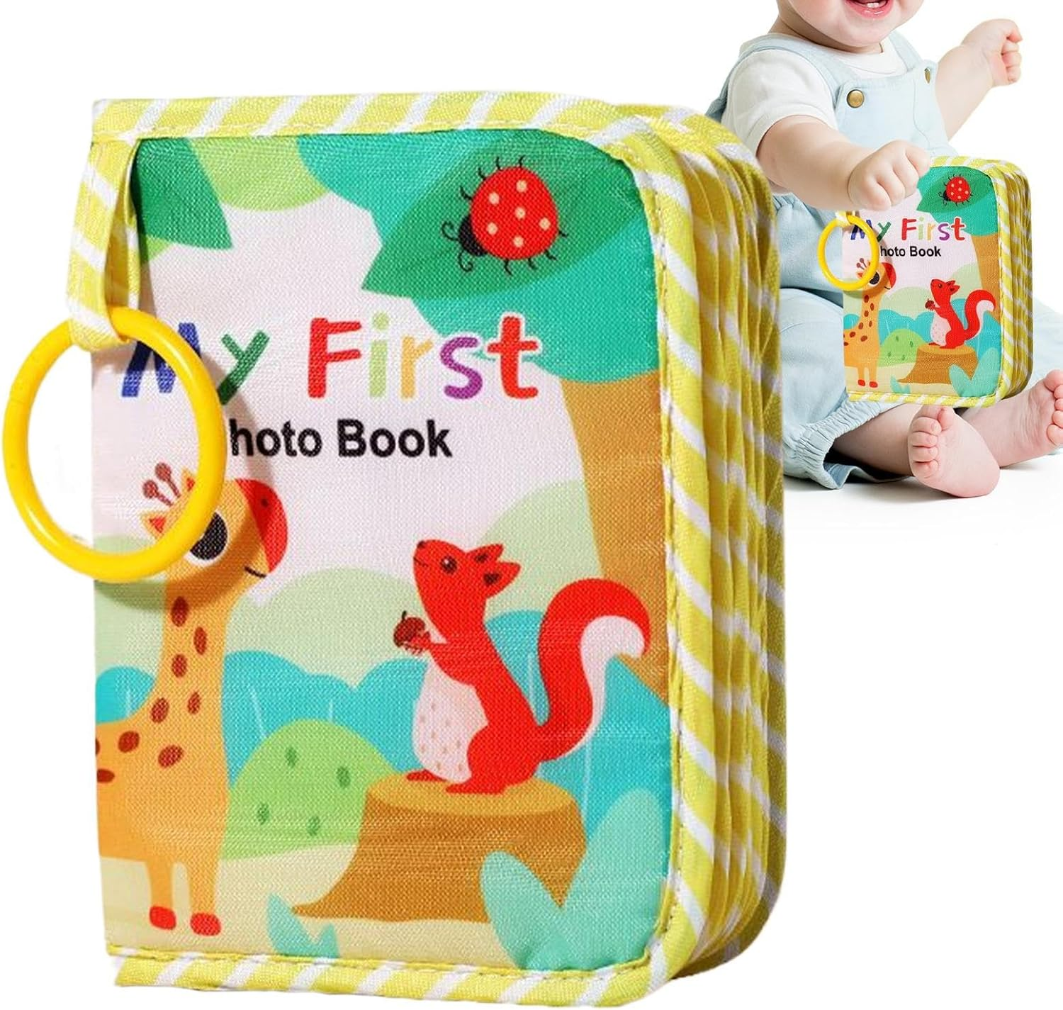 Baby'S First Photo Album | Baby First Photo Album - Soft Cloth Souvenir with Mirror Memory Keeping Keepsake for Parents Memories Birthday Family Kids
