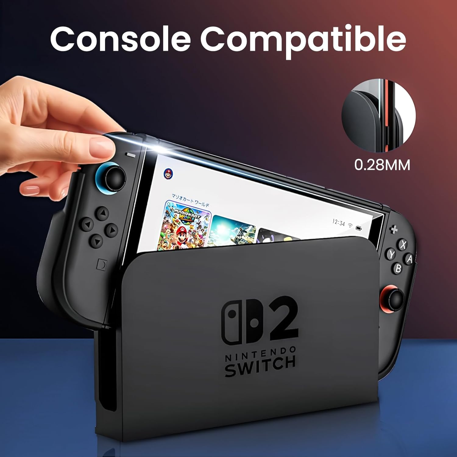 [2 Pack] BAFON Screen Protector for Nintendo Switch 2 2025, Ultra Thin Tempered Glass, Bubble-Free 9H Anti-Scratch Easy Install Glass for Switch 2 Screen