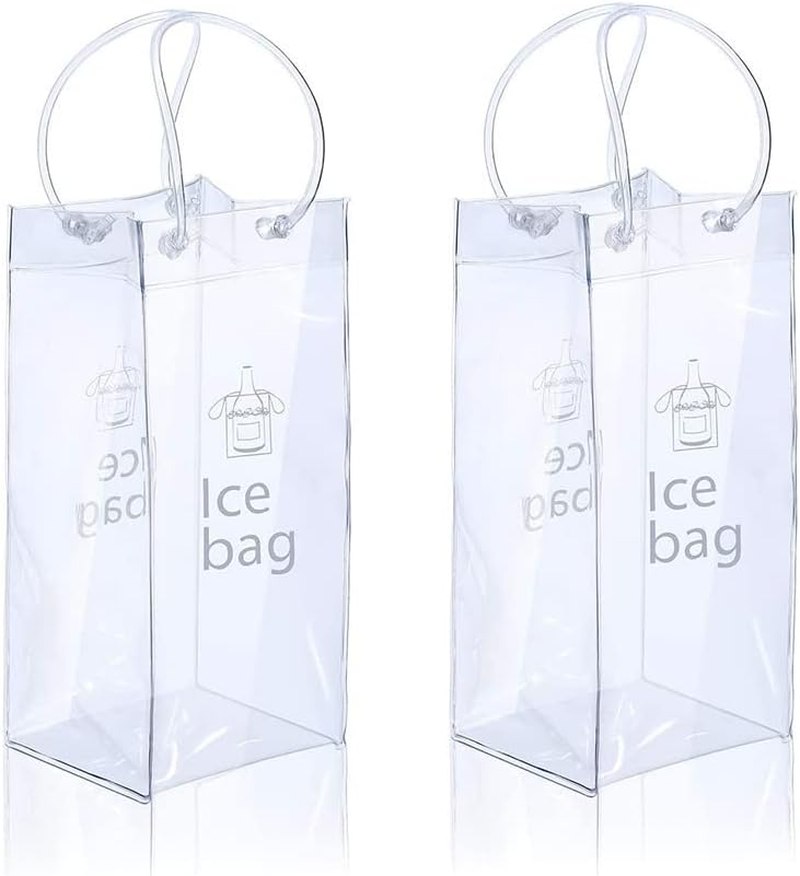 Ice Wine Bag Portable Collapsible Clear Wine Pouch Cooler with Handle for Party,Outdoor,Champagne,Cold Beer,White Wine,Chilled Beverages,Iced Drinks 3 Pack (2) image number 3