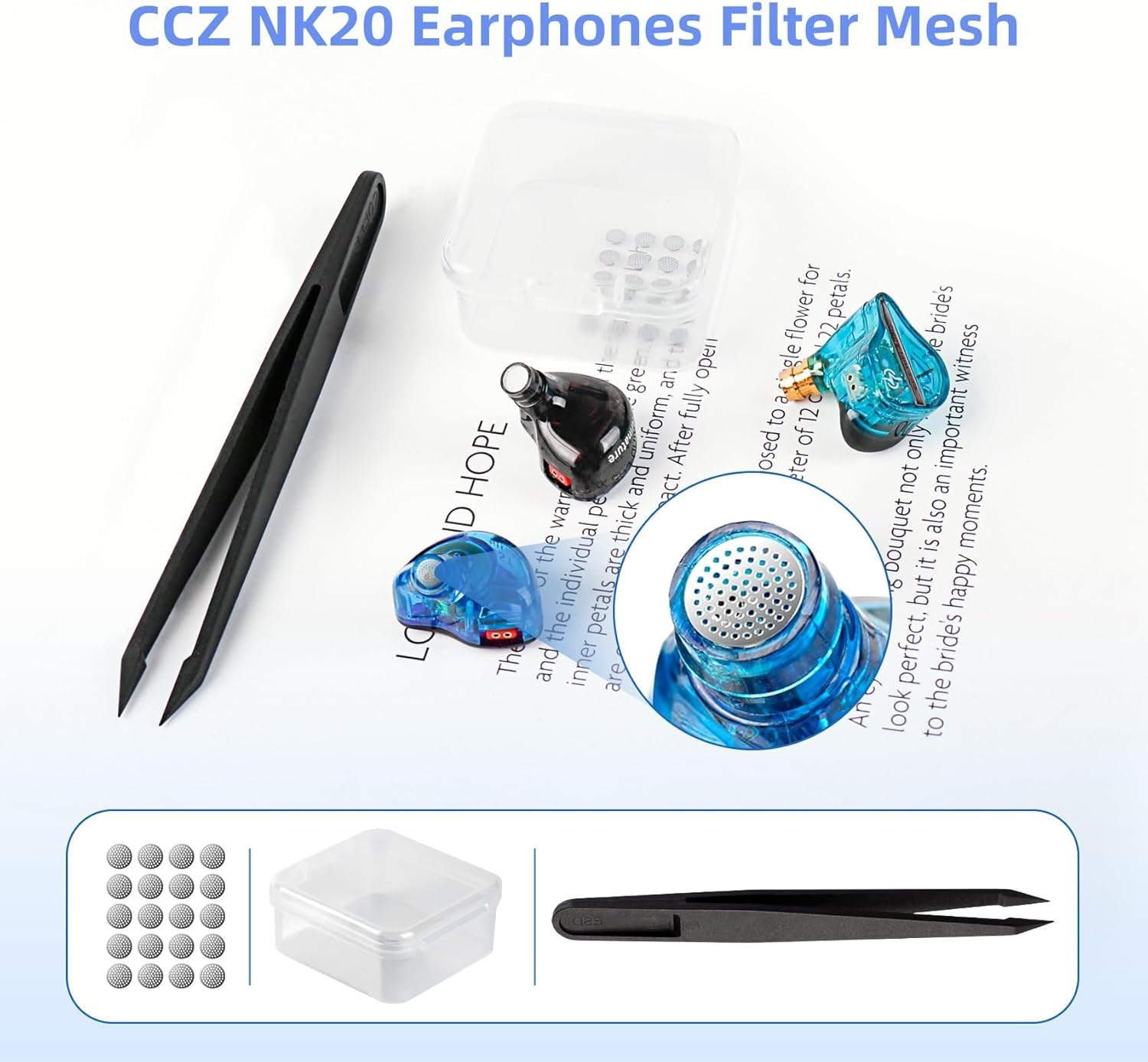 80 Pcs/Set Nickel Mesh, CCZ NK20 Earphones Dust-Proof Filter Mesh Replacement for KZ CCZ KBEAR TRI CCA Earbuds and In-Ear Headphones, in Ear Monitor (3.7MM-4MM-4.5MM-5MM, 4 Sizes, 20 Pcs Each Size) image number 6