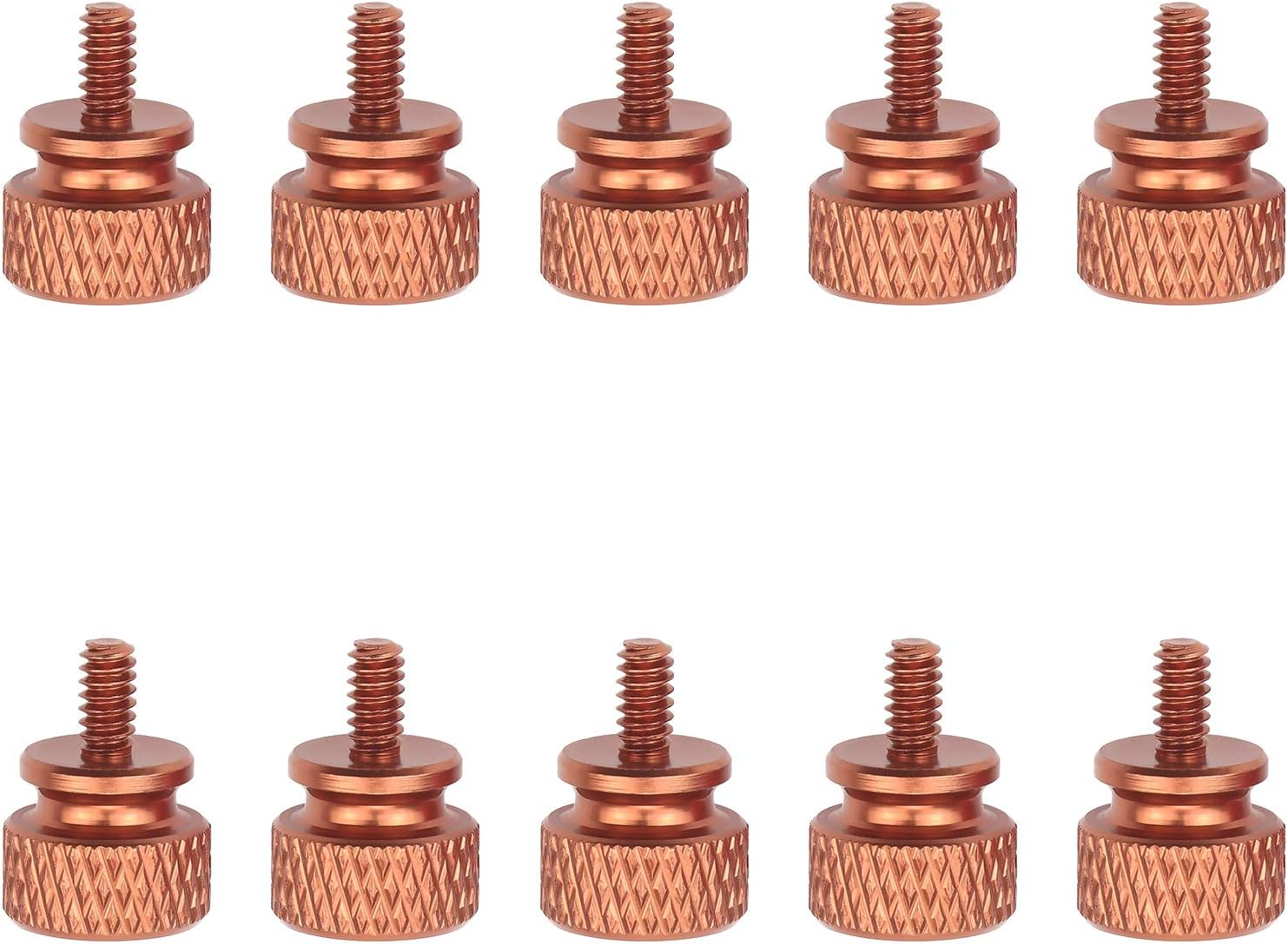 6#-32 Anodized Aluminum Thumbscrews, Computer Case Thumbscrews, Thumb Screws, Black, 10 PCS