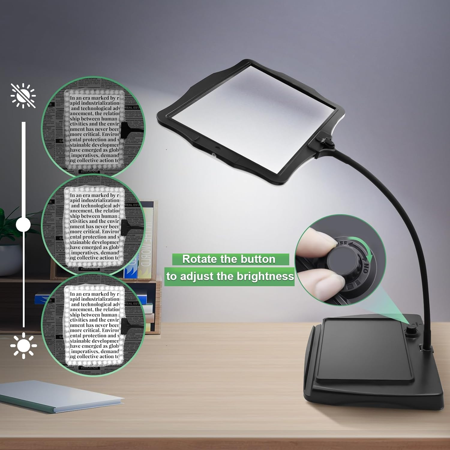 10X Large Magnifying Glass with Light and Stand for Reading with 50 LED Light,Desktop Magnifying Lamp Page Magnifier for Reading,Close Work Knitting Sewing Painting Seniors image number 3