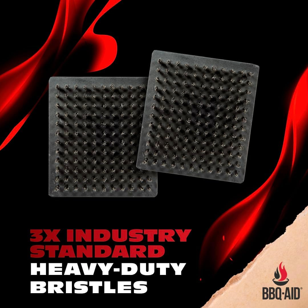 Bbq-Aid Barbecue Grill Brush and Scraper ? Extended Large Wooden Handle and Stainless Steel Bristles ? No Scratch Cleaning for Any Grill: Char Broil & Ceramic ? image number 1