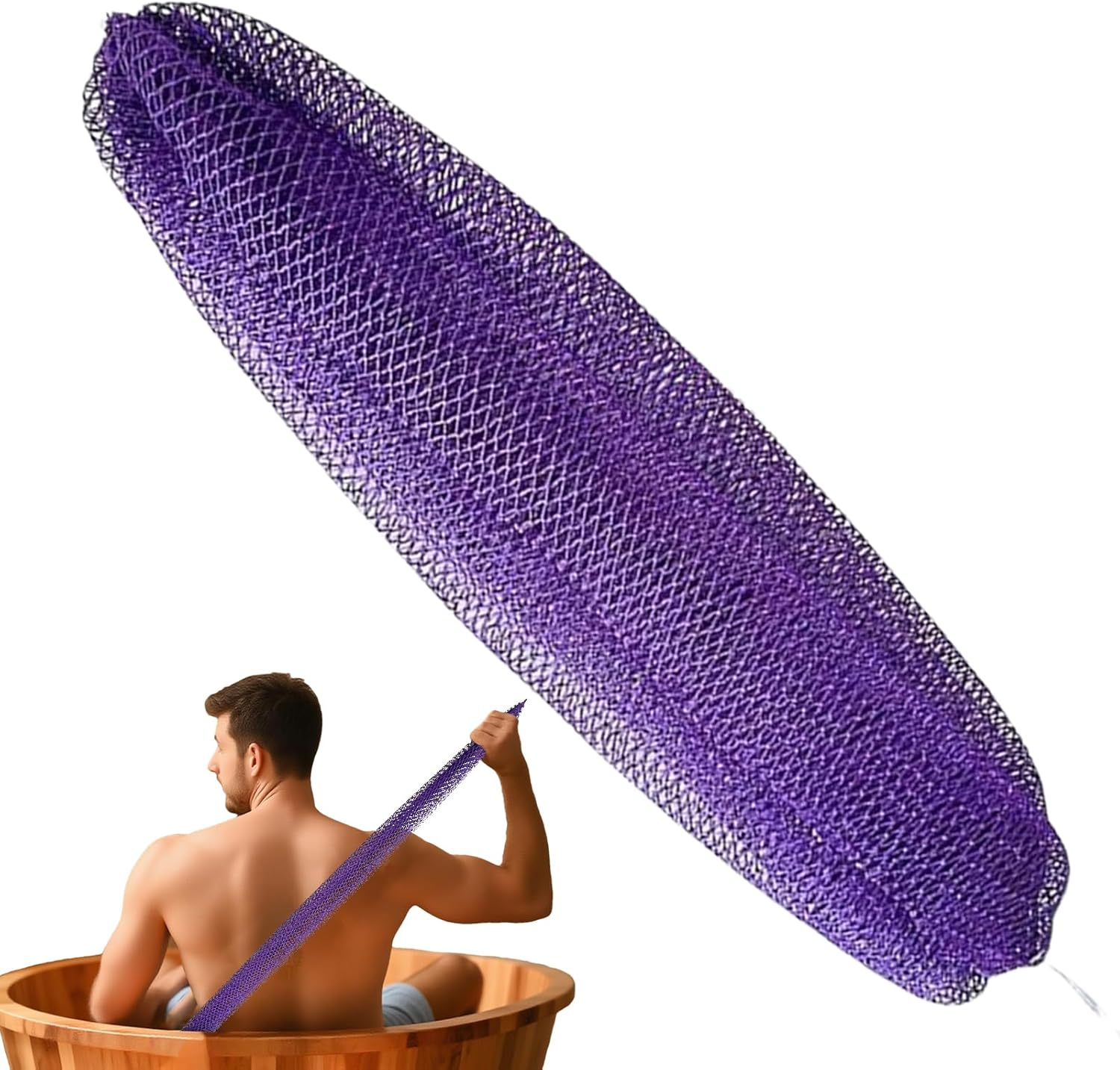 African Bath Net - Wash Net,Back Scrubber with Drawstring Body Rag for Sensitive Skin Daily Shower Hotel Post Workout Cleansing Home Travel Relaxation