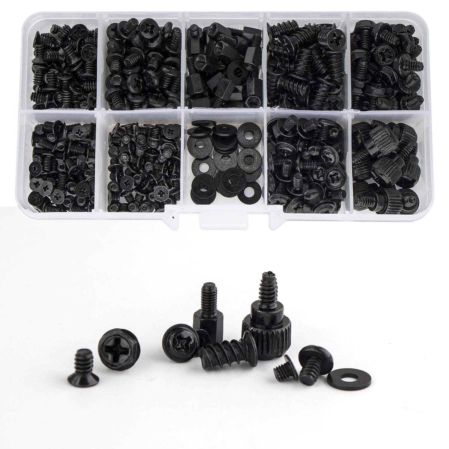 VAPKER 420Pcs Computer Screw Set PC Motherboard Screws Spacers for Universal Motherboard PC Case Fan CD-ROM Hard Disk Notebook image number 4