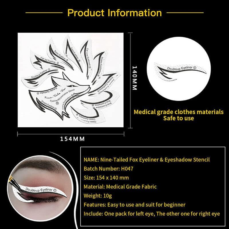 AIMALL Eyeliner Eyeshadow Stencil Set Eye Makeup Fox Template Non-Woven 12 Styles Cards - Precision Eye Makeup Templates for Diverse Looks image number 2