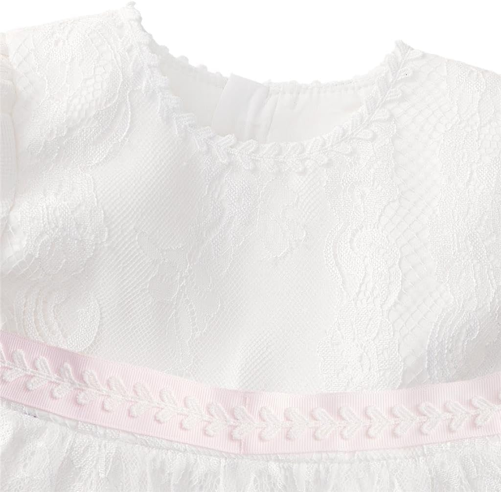 Dressy Daisy Flower Girl Dress Baby Toddler White Lace Dresses for Wedding Special Occasion Birthday Party Size 3 Months - 3 Years image number 4