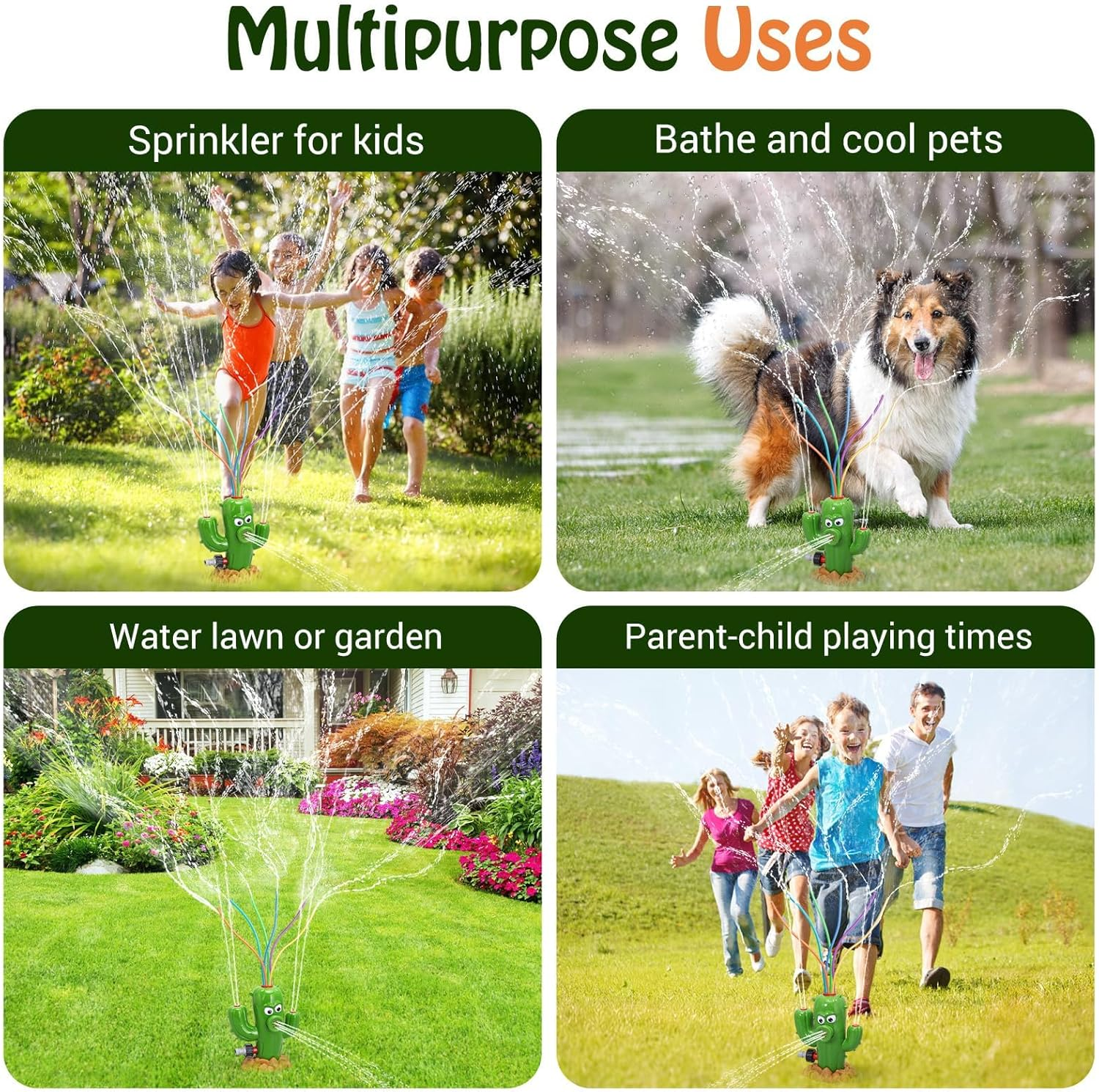 Cozioz Cactus Water Sprinkler &ndash; Garden & Lawn Watering Sprinkler, Fun Outdoor Sprinkler for Backyard, Easy Attach to Garden Hose for Efficient Watering image number 2