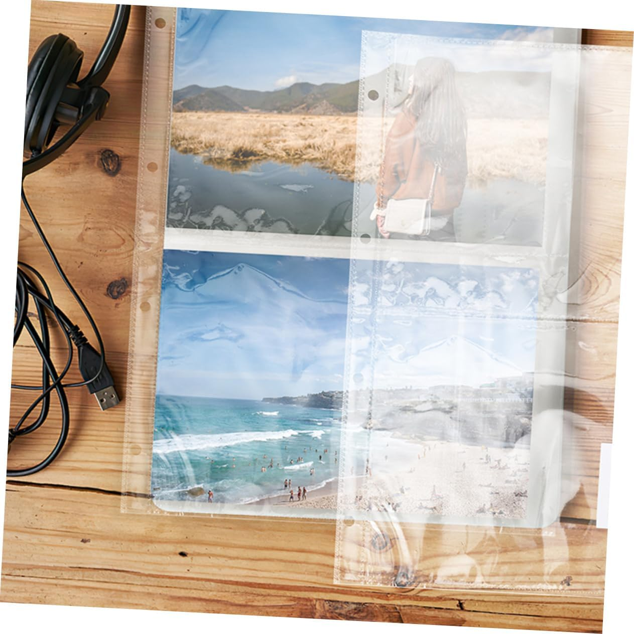 Cabilock A4 Photo Album Pages 50Pcs Coin Collector'S Photo Sleeves Refill Postcard Pockets Reusable Album Pages image number 3