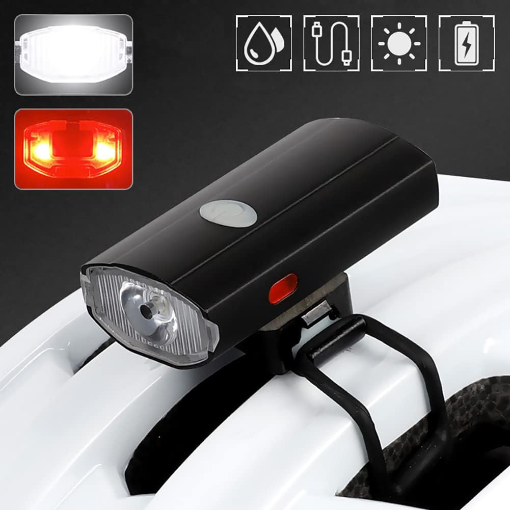 2 in 1 Bike Light USB Rechargeable Cycling Helmet Headlight Waterproof Bicycle Headlight Taillight Handlebar Front Light Rear Taillight Dual Purpose for Mountain Road Kids Bikes image number 5
