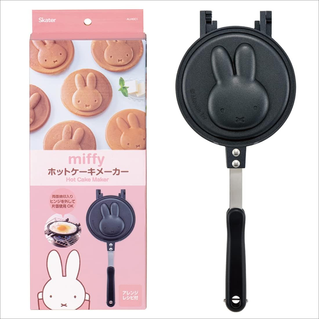 Skater ALHOC1-A Pancake Maker, Fun for Parents and Children, Direct Fire, Aluminum, Miffy Easy Care image number 1