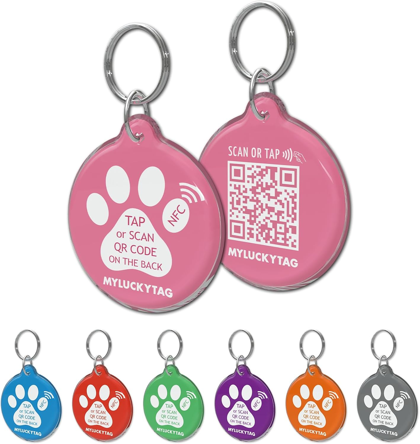 MYLUCKYTAG NFC & QR Code Smart Pet ID Tag Personalized Dog Cat Tag, Online Pet Profile, Pet Location Alert Email image number 3