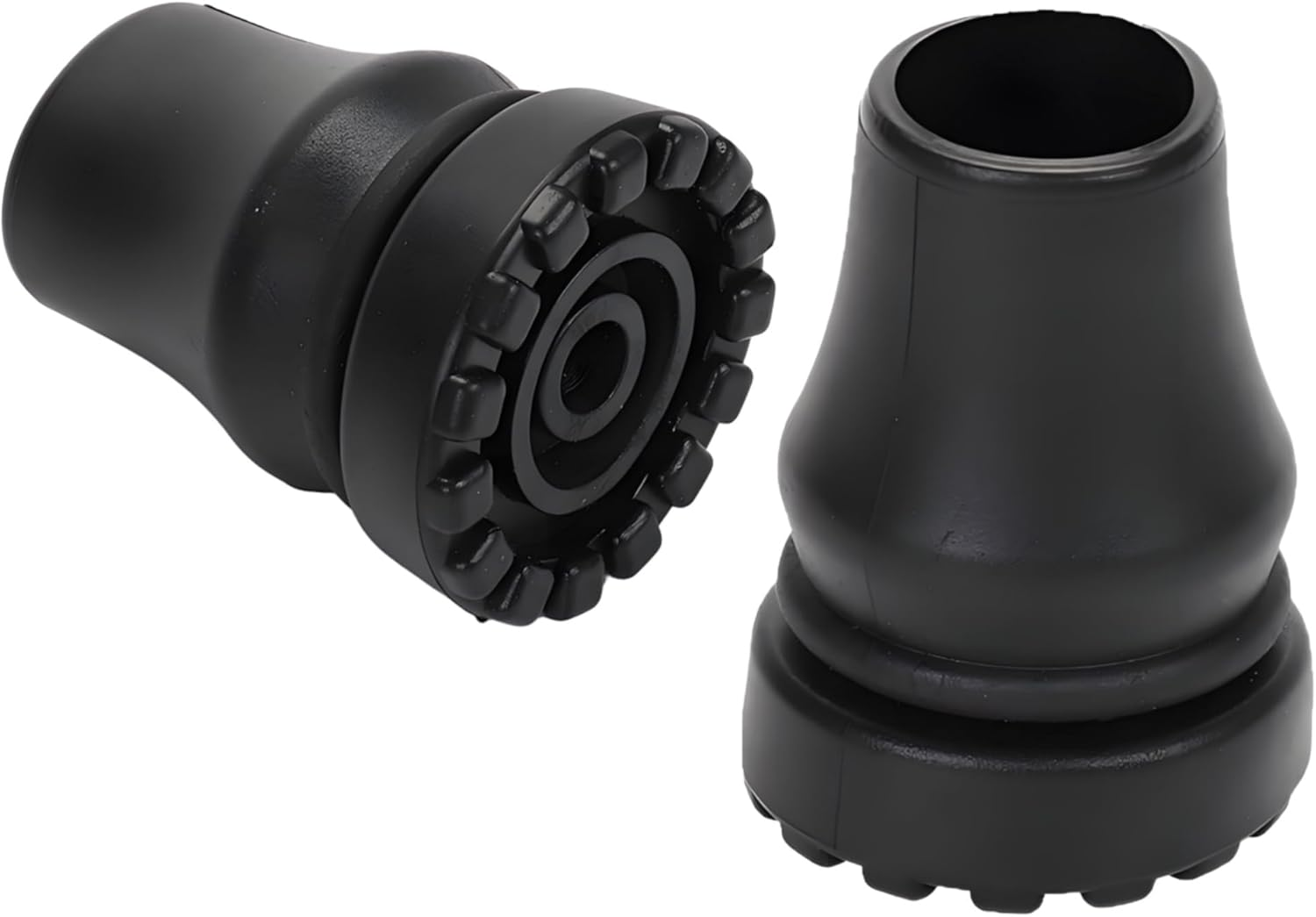 2Pcs Non-Slip Rubber Cane Tips (16Mm Inner Diameter) - Heavy Duty Universal Replacement for Walking Sticks, Crutches & Hiking Poles - Safe for Seniors, Adults (Black) image number 5