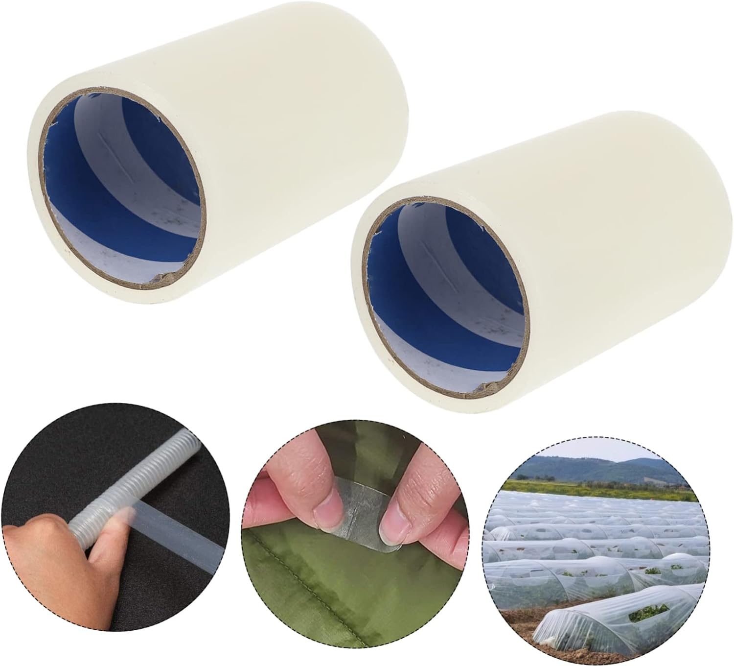 Hohopeti 2Rolls Polyethylene Greenhouse Repair Tape -Resistant Adhesive for Sealing and Patching Greenhouses Tents and Outdoor Equipment image number 1