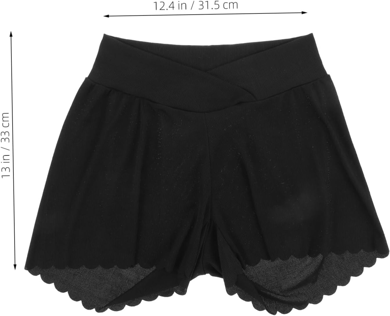 FOMIYES Loose Maternity Shorts over Belly Postpartum Shorts for Women Stretchy plus Pregnancy Pants Comfortable High Waist Support for Home and Outdoor Use Black image number 6
