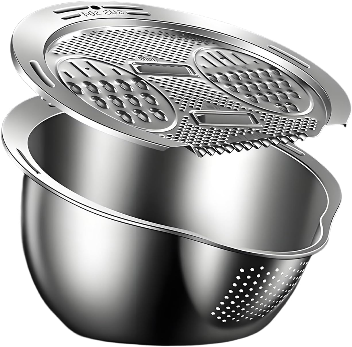 Rice Strainer | Multifunctional Stainless Steel Rice Rinser | Fruit & Vegetable Tools for Straining Tea Berry Rinsing Cooking Pasta Sushi Prep Vegetables Fruits image number 2