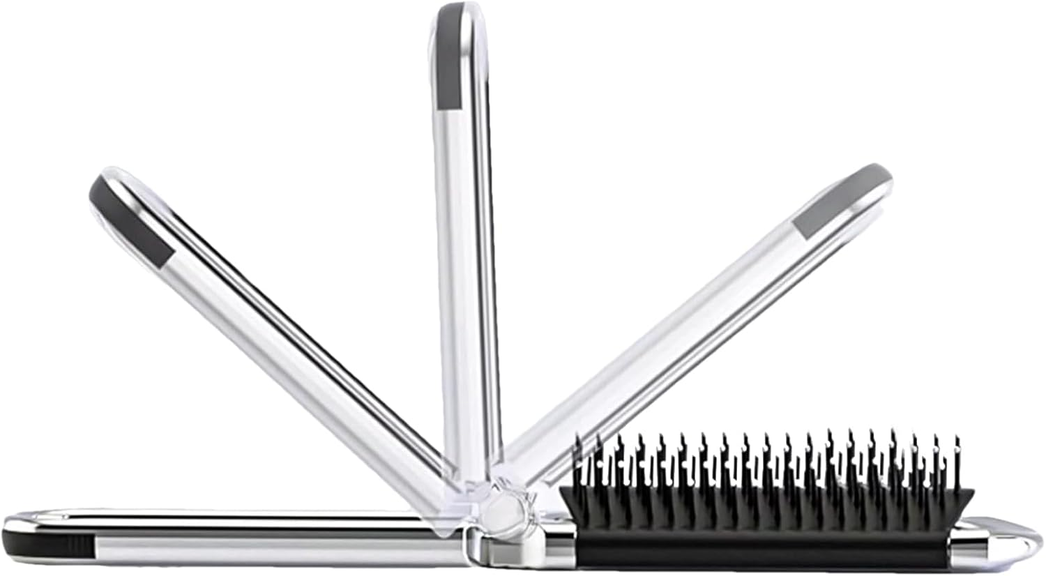 Travel Brush - Foldable Hair Detangling Comb with Mirror - Pocket Size Styling Accessories for Women Girls Home Travel Gym Purse