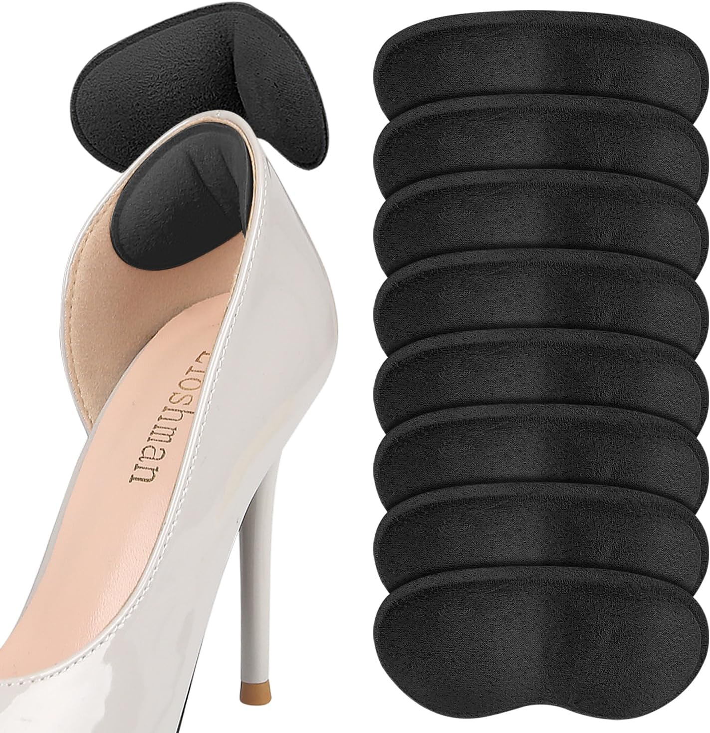 Heel Grips for Shoes That Are Too Big - Shoe Inserts for Women & Men, Non-Slip Heel Pads with Cushioning, Blister Prevention Liner for Loose Shoes, Gap Filler Comfort Accessories (Black, 4 Pairs) image number 6