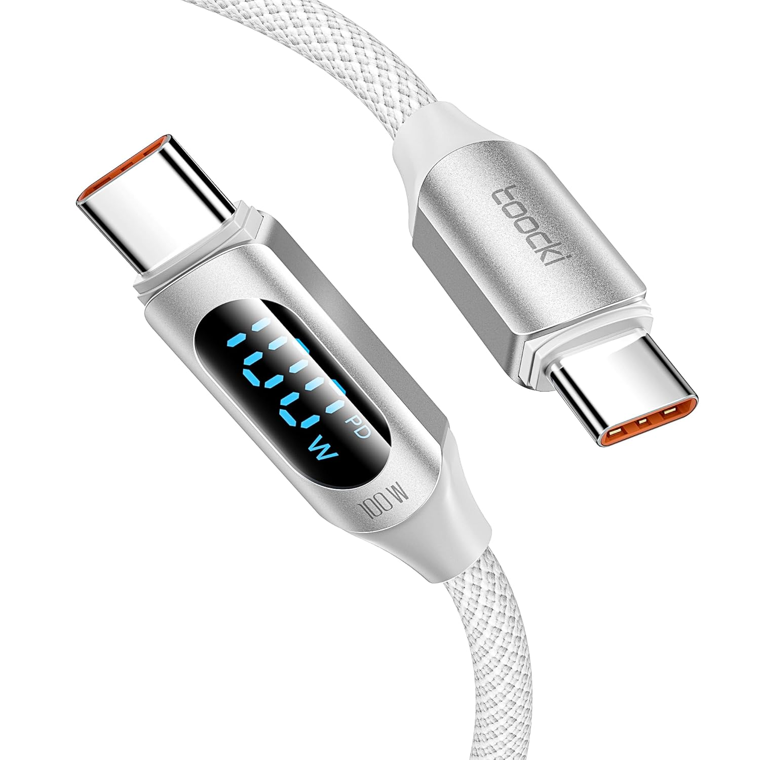 100W USB C to USB C Cable, 1M 2 Pack 5A Fast Charging PD QC5.0 with LED Display,Compatible with Iphone 17 Pro Max/16/16 Pro Max Macbook Ipad Air Galaxy S24 S23, Black