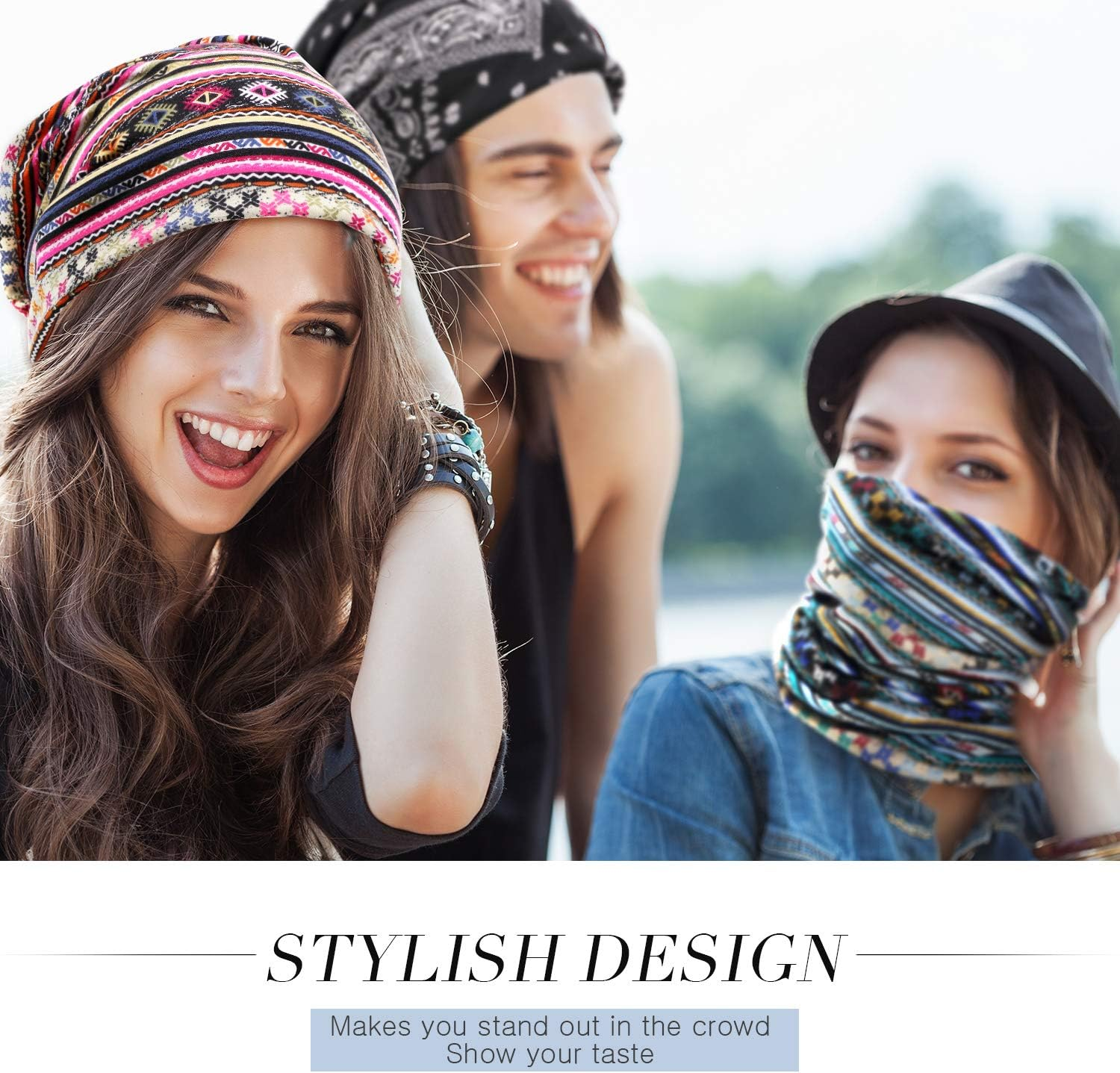 SATINIOR 5 Pieces Women'S Slouchy Beanie Hat Baggy Skull Sleep Cap Turban Headwear image number 1