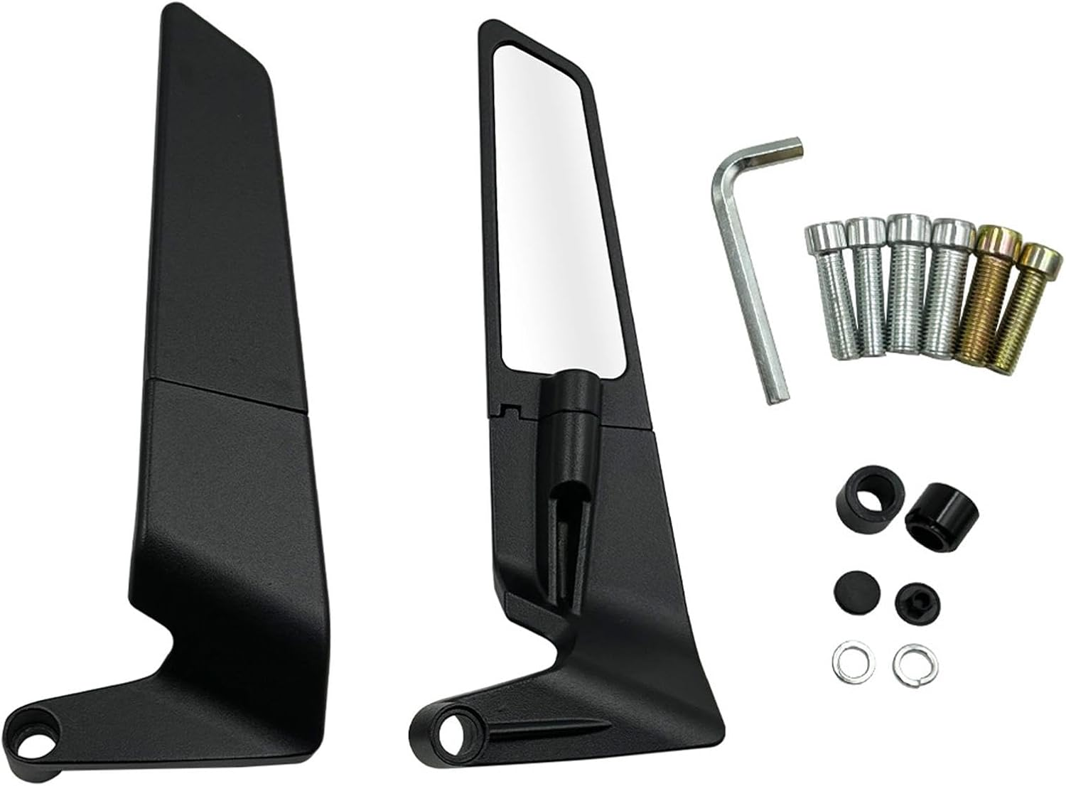 Motorcycle Mirrors Stealth,Rear View Mirrors for Motorcycle | Mirrors Adjustable Stealth Wing Mirrors, 180 Degree Rotating Aluminum Alloy Mirrors for Motorcycle image number 3