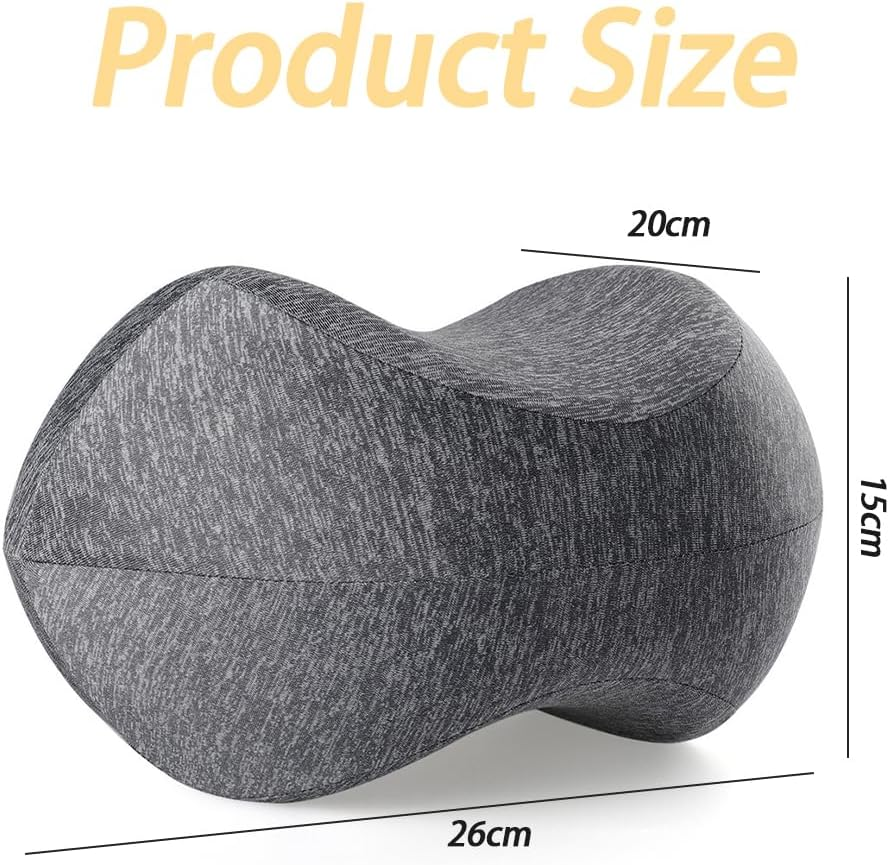 Knee Pillow Sleeping on Side, Memory Foam Contour Leg Pillow Cooling Bed Wedge Back Support Pillows, Pain Relief Lower Back Sciatica Hip Joints, Ergonomic Pregnancy Sleep Knee Cushion, Grey image number 2