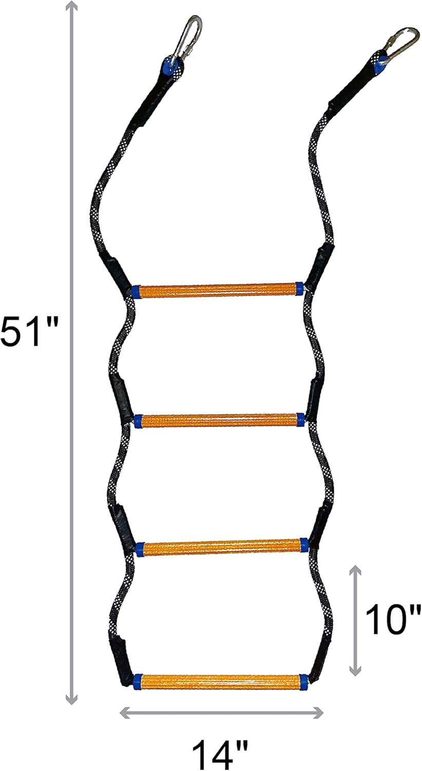 Mvbouresu Boat Rope Ladder, Heavy Duty Climbing Rope 400Lbs Strength, 14Mm Reinforced Polyester Line, Rigid Resin Step Design, Outdoor Ladder for Inflatable Boat, Kayak, Motorboat, Canoeing (4 Step) image number 5