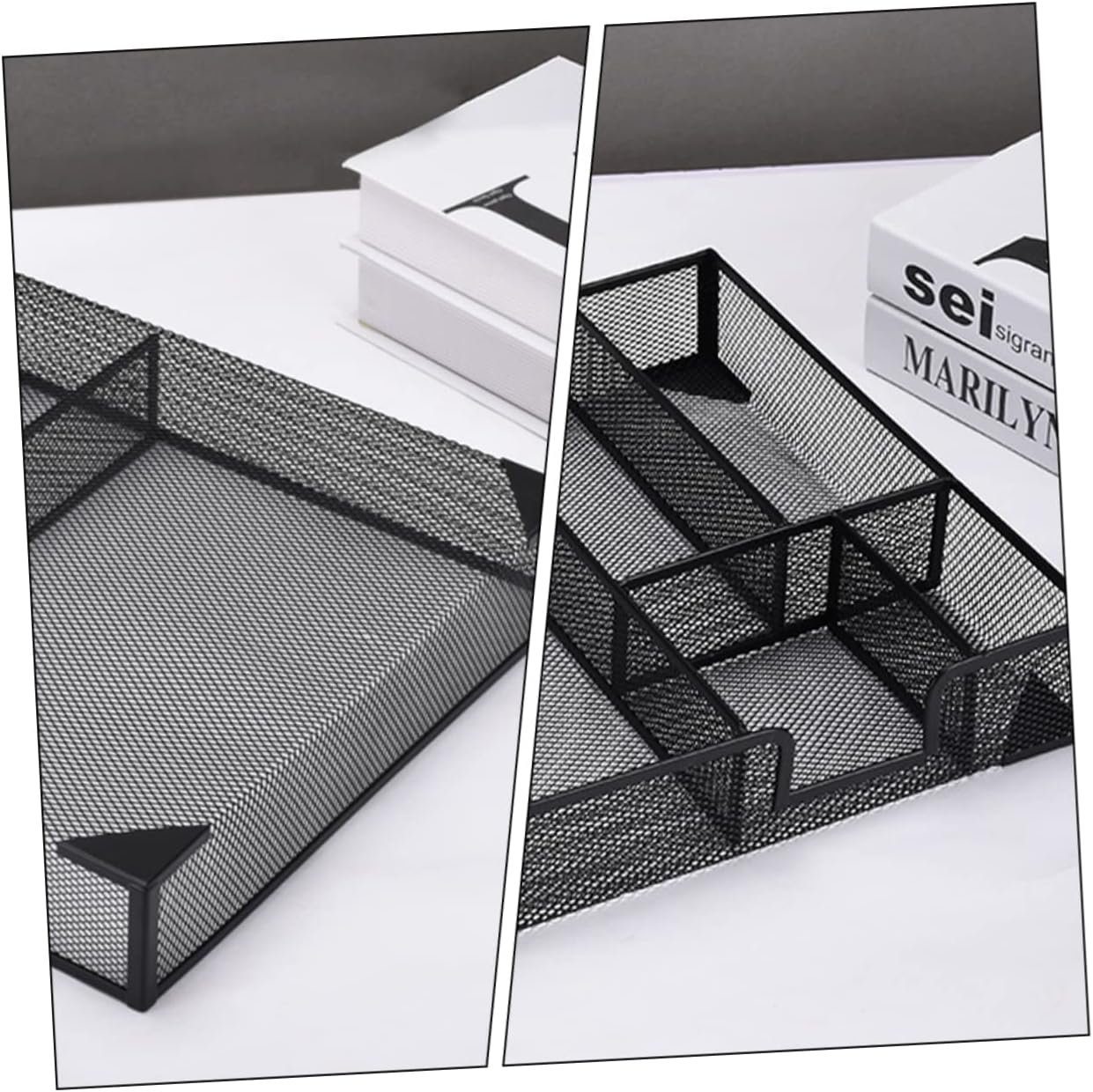 Parliky Mesh File Rack Metal Holder for Desk for Office Organization File Basket for Desk for Home Storage Folder Holder image number 4