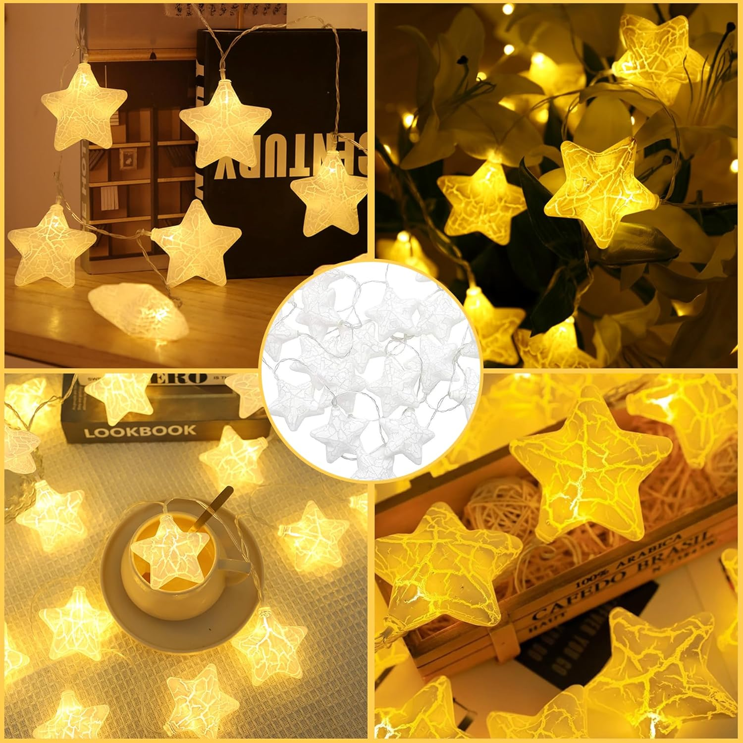 Fairy Lights Stars, 1.5 M 10 LED White Fairy Lights Battery, Children'S Fairy Lights, Children'S Room, LED Fairy Lights Children, Battery Operated, for Children'S Room, Bedroom, Garden image number 2