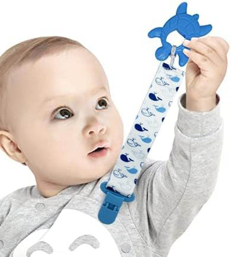 Set 6 Baby Pacifier Holder Clips - Dummy Clips Lightweight Universal Holder Leash for Boys and Girls Fits for Most Pacifiers - Protects Your Baby - Binkie Styles & Baby Teethers & Toys and Gift image number 1