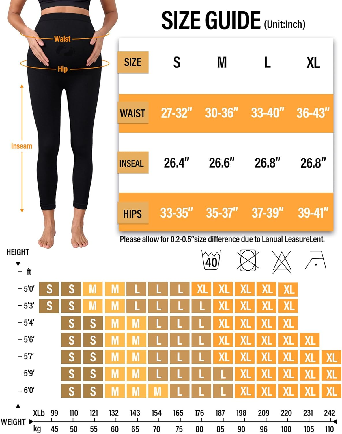 Maternity Leggings over the Belly Maternity Pants for Women Fall Maternity Clothes Black image number 3