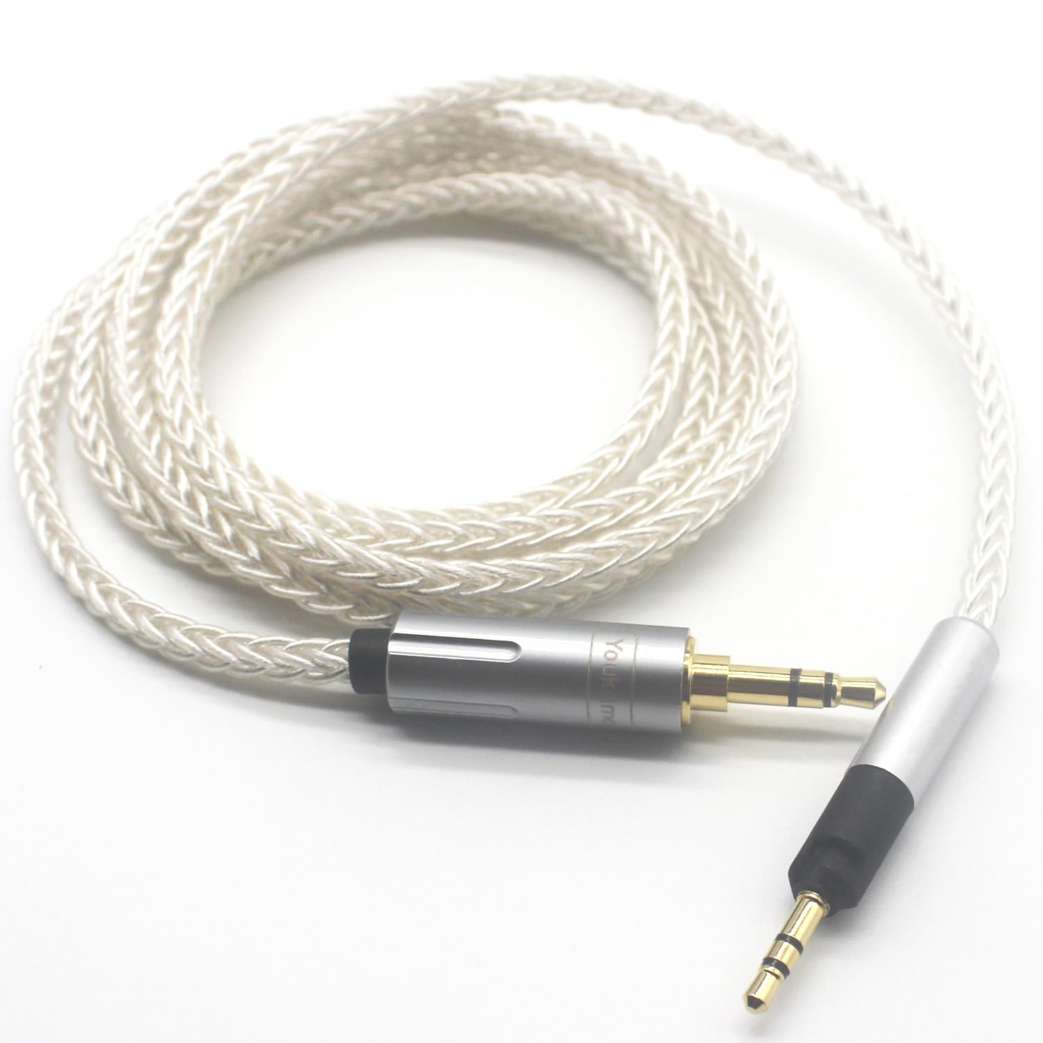 Youkamoo 3.5Mm 8 Core Silver Plated Braided Replacement Upgrade Cable Compatible for Sennheiser HD598 HD558 HD518 Hd598Cs HD599 HD569 HD579 Headphones 2M
