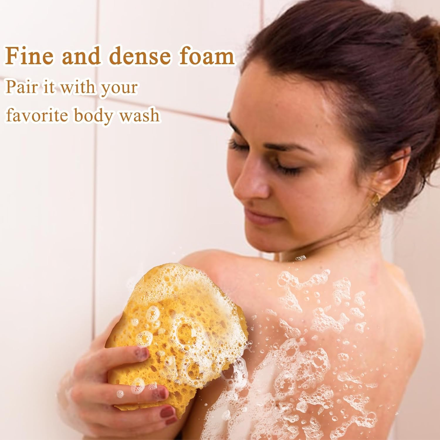 Azymi Sponges Bath, 2Pcs Larger Shower Sponges for Women Men, Exfoliating Body Sponge Dense Foam for Gentle & Deep Cleansing, Ultra-Soft for Sensitive Dry Skin image number 6