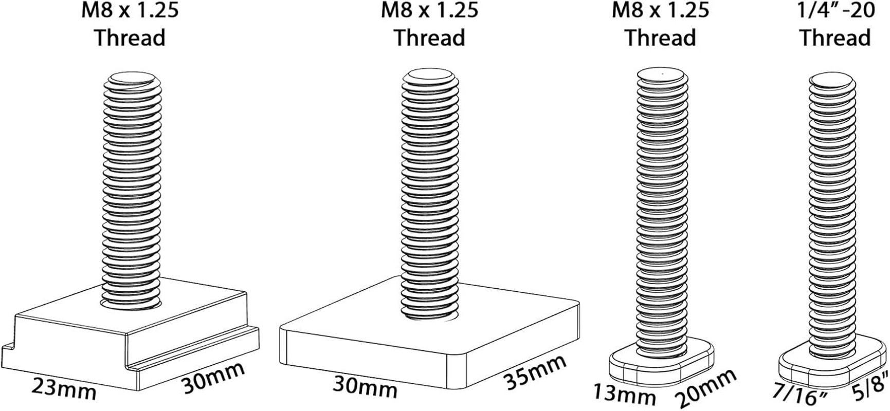 Milescraft 4023 Track Master &ndash; Universal T-Track Clamping System. Fits Any T-Track. Contains Clamping Base with 1/4In-20, 13X20Mm, 23X30Mm, 30X35Mm T-Track Connectors and Hardware. 3In Clamp Included image number 2