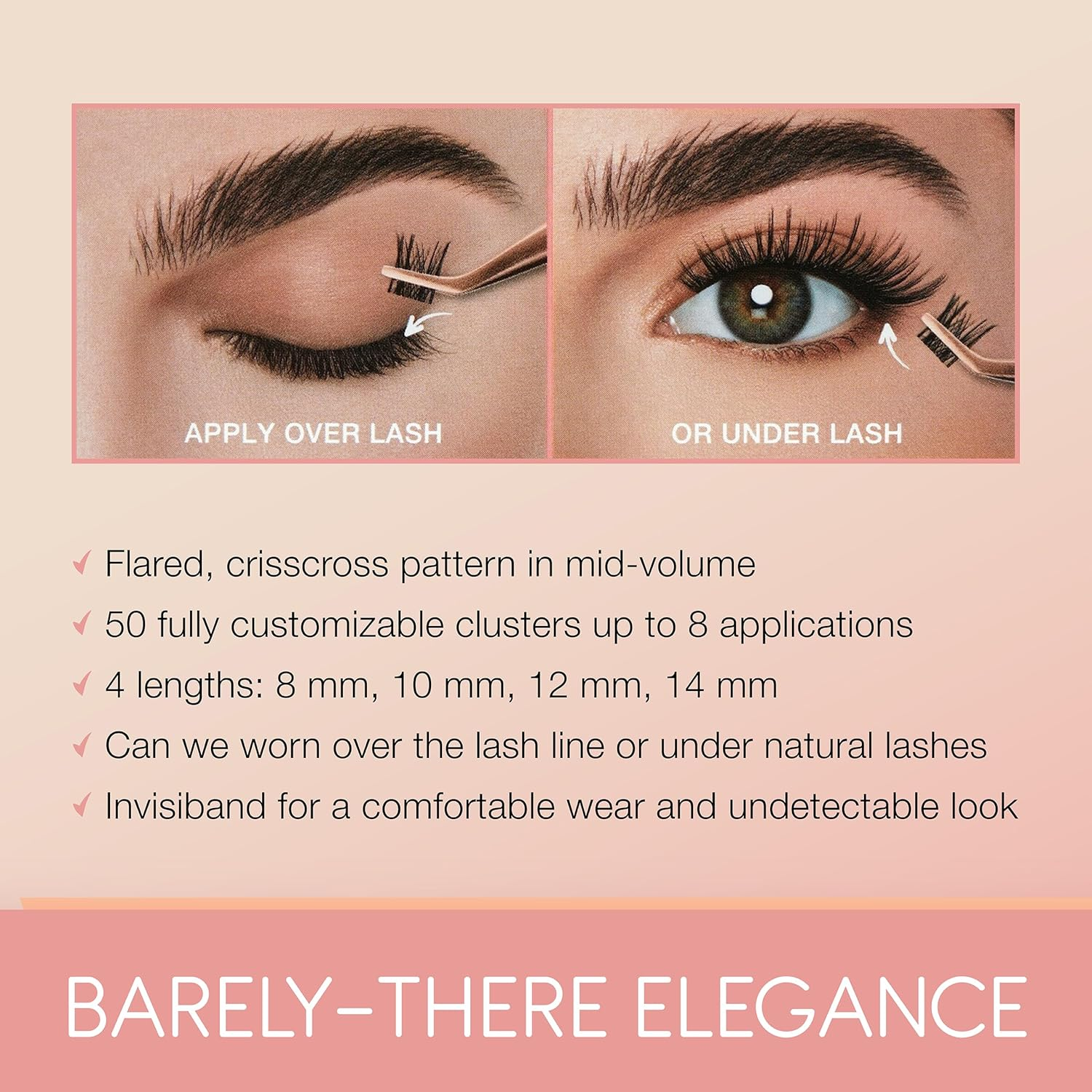 Ardell Naked Clusters 437, DIY Lash Clusters, Natural Looking Individual Lashes, Reusable Eyelash Extension Kit, 50 Clusters, up to 8 Applications, 1-Pack image number 4