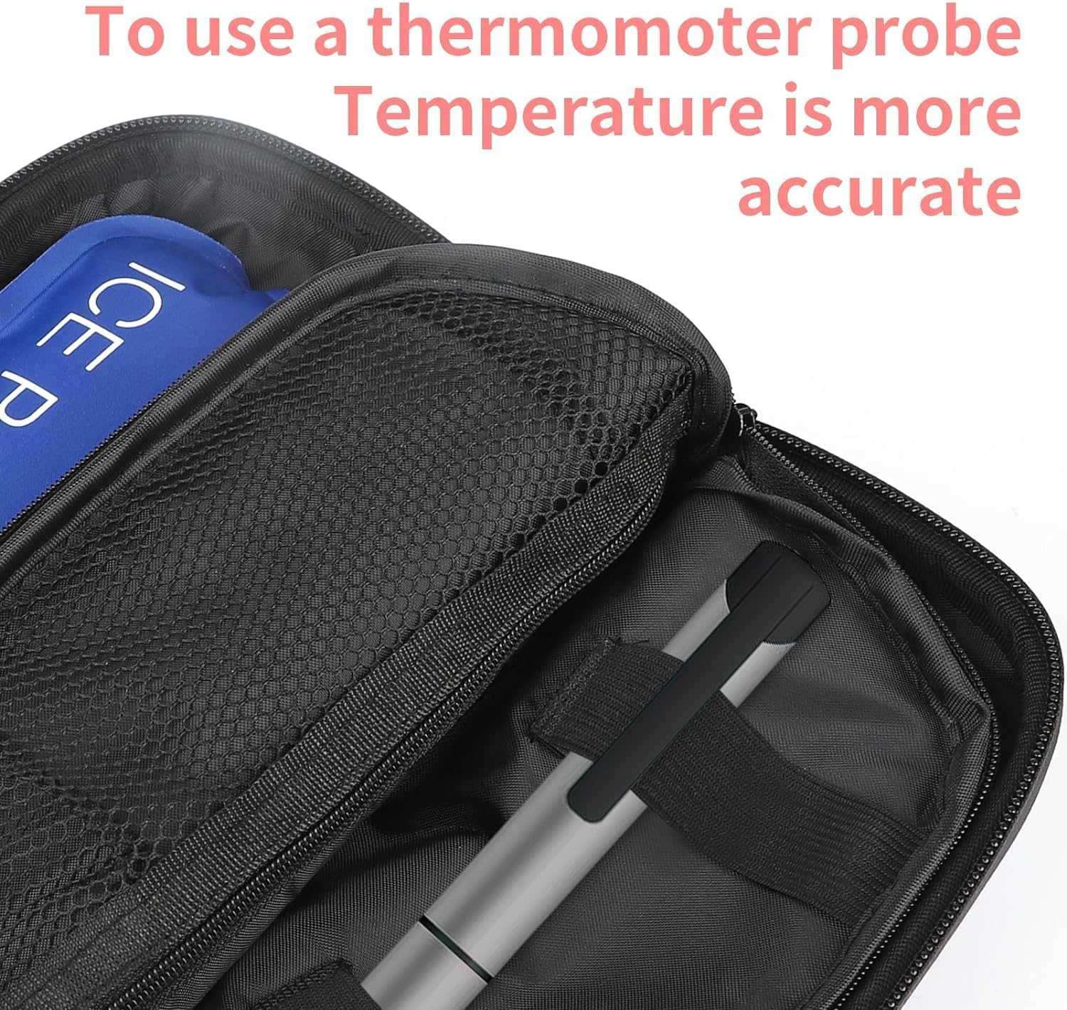 24H Insulin Cooler Travel Case TSA Approved Refrigerated Medicine Cooler for Travel W/Thermometer Temperature Display Diabetic Travel Case Bag W/2 Reusable Ice Packs for Daily Life Trip image number 5