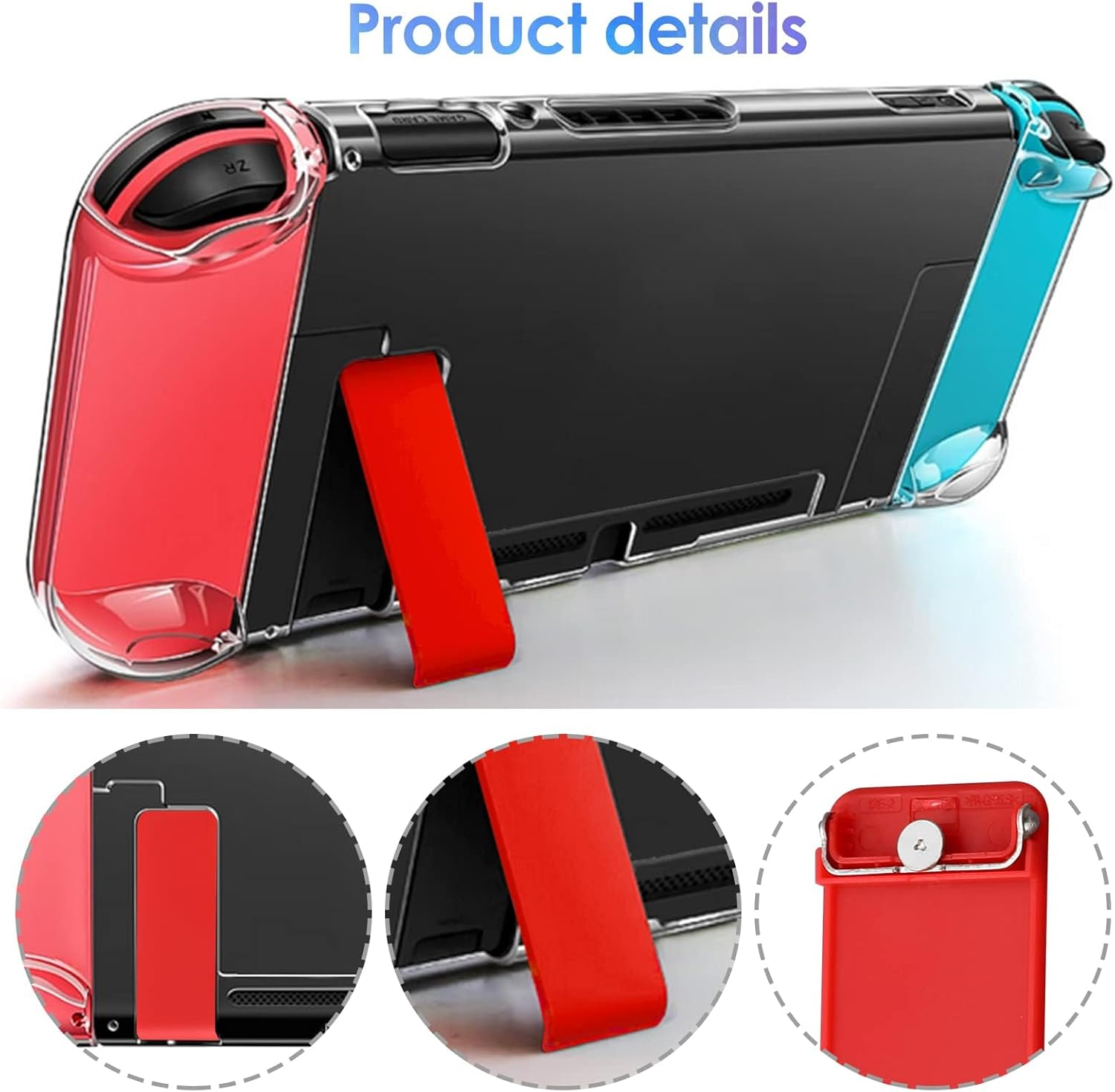 2Pcs Replacement Kickstand for Nintendo Switch Back Stand Replacement Kickstand Backs Shell Holder Bracket Compatible with Switch Console image number 6