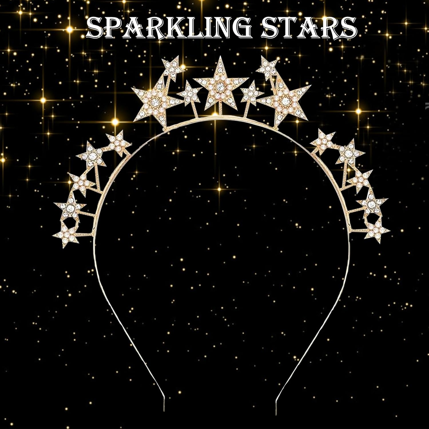 Star Headband, Star Rhinestone Headband, Hair Accessories, Stars, Rhinestone Star Headband, Goddesses Headpiece, Headband Star Glitter, for Women and Girls, Carnival, Wedding, Birthday Party image number 3