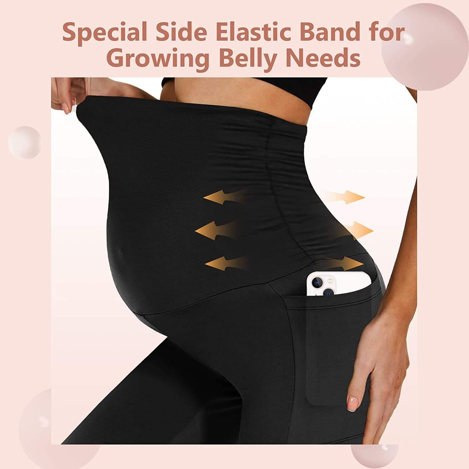 M2M STYLE Women'S Maternity Leggings with Over-The-Belly Support - Soft, Stretchy Pregnancy Pants with Pockets for Comfort & Everyday Wear image number 1