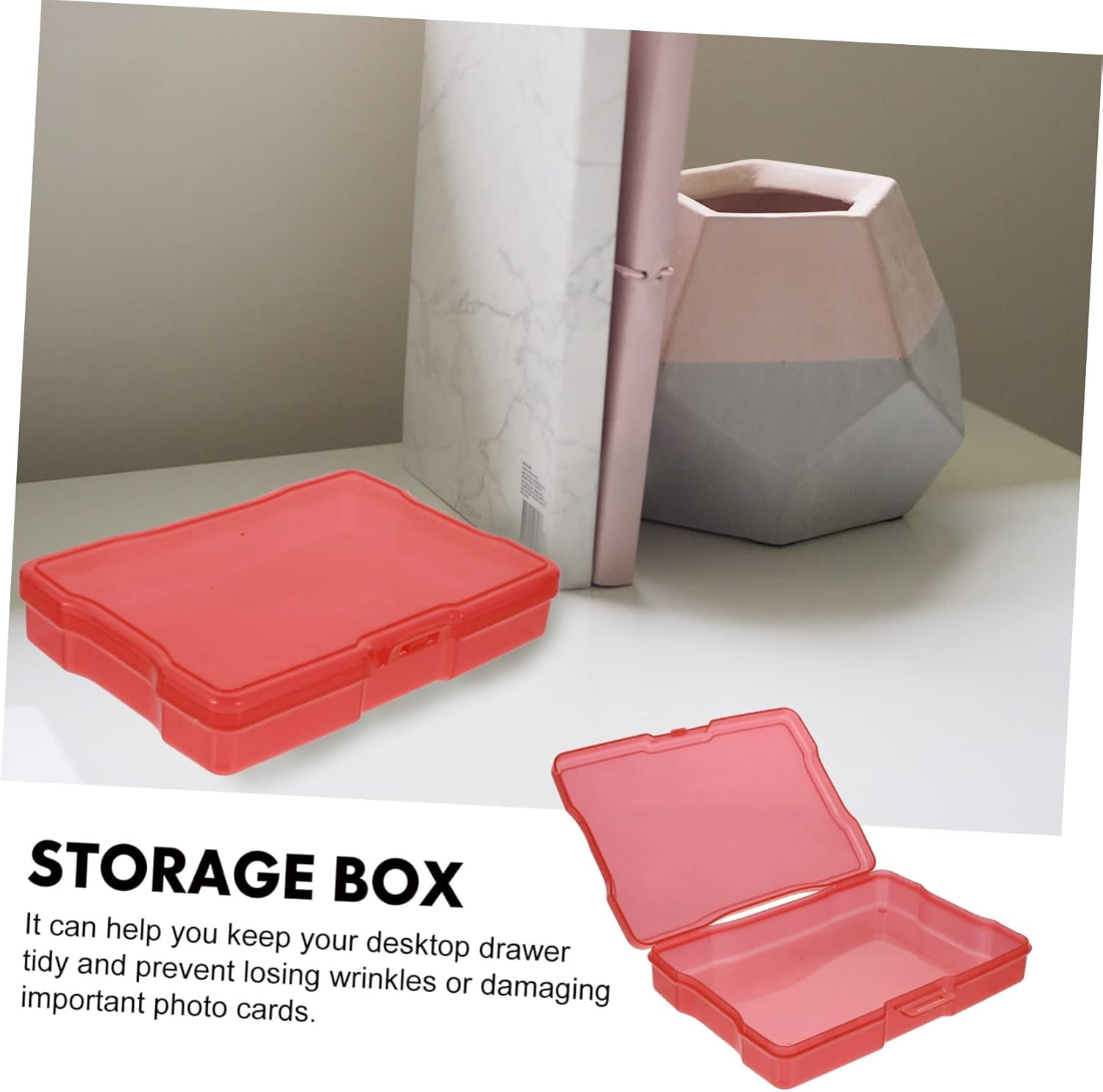 8Pcs Plastic Photos and Jewelry Storage Boxes Multipurpose Postcards Organizer for Home Office Mixed Colors 4X6 Inch Photo Holder for Document and Accessories Sorting image number 4